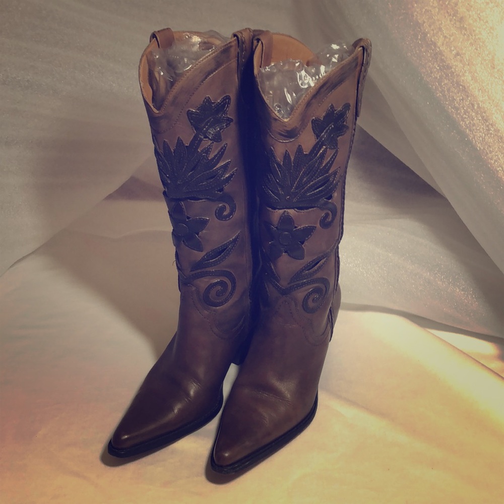 Carlos Santana Slinger Cow Girl Boots sz 7.5